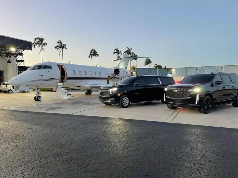 Palm Beach limo service vehicle ready for passengers, offering limo rentals and party buses in Palm Beach County.