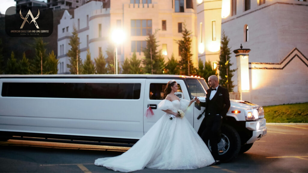 Elegant wedding limousine service in West Palm Beach, offering luxury bridal transportation for weddings and formal events.